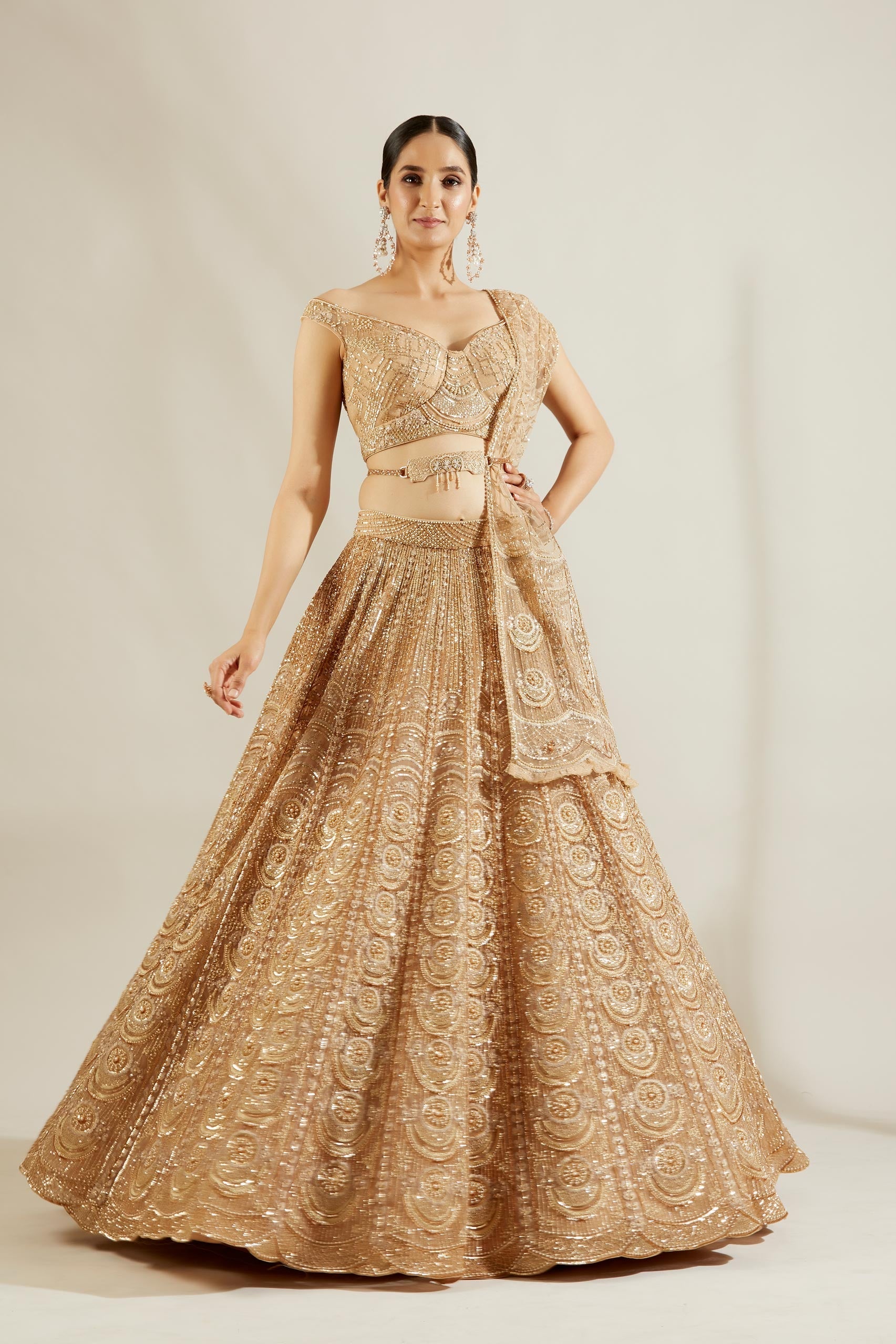 Tuscany gold mandala lehenga