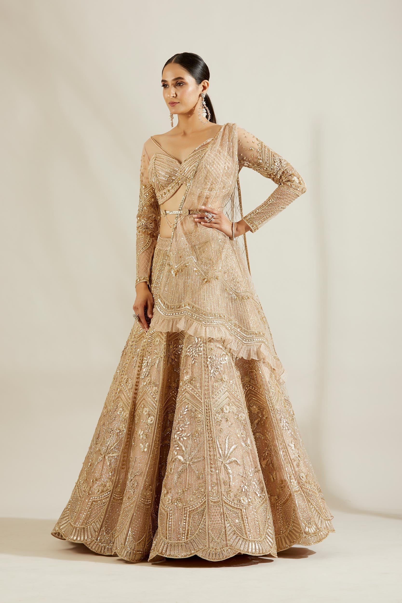 Tuscany Gold Tree Lehenga