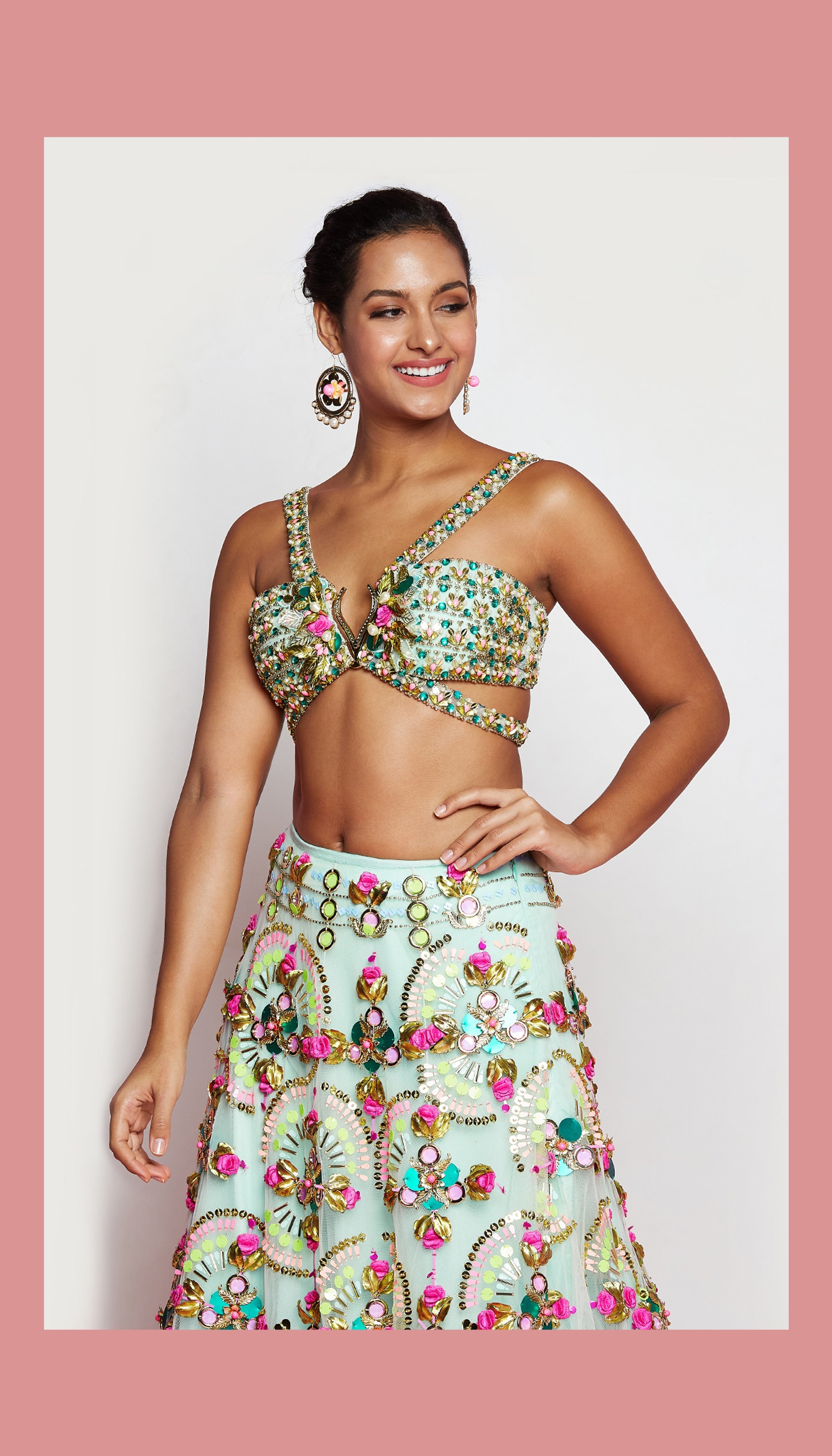 Rebel - Mint Green Embellished Lehenga Set