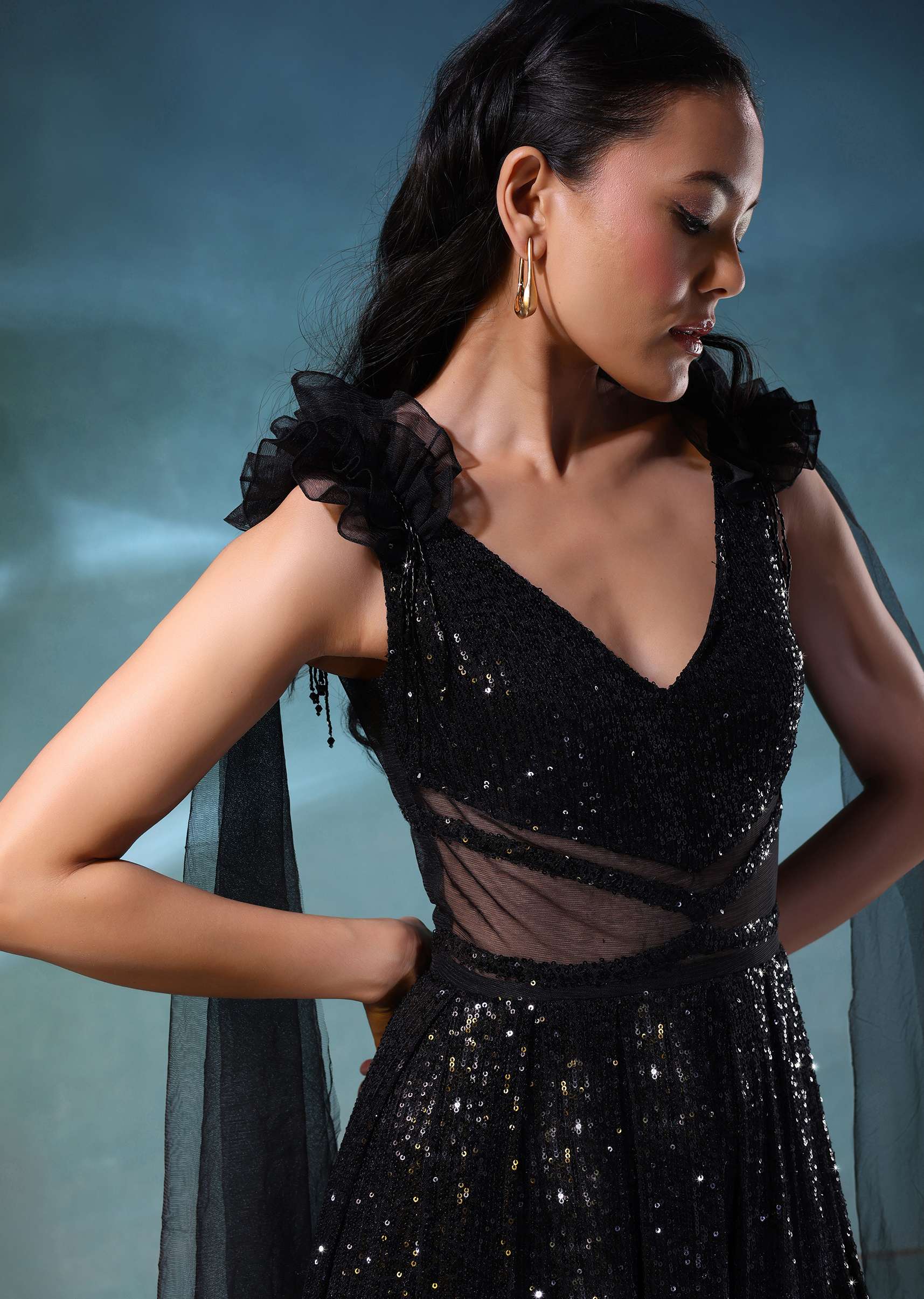 Black Jumpsuit In Sequins