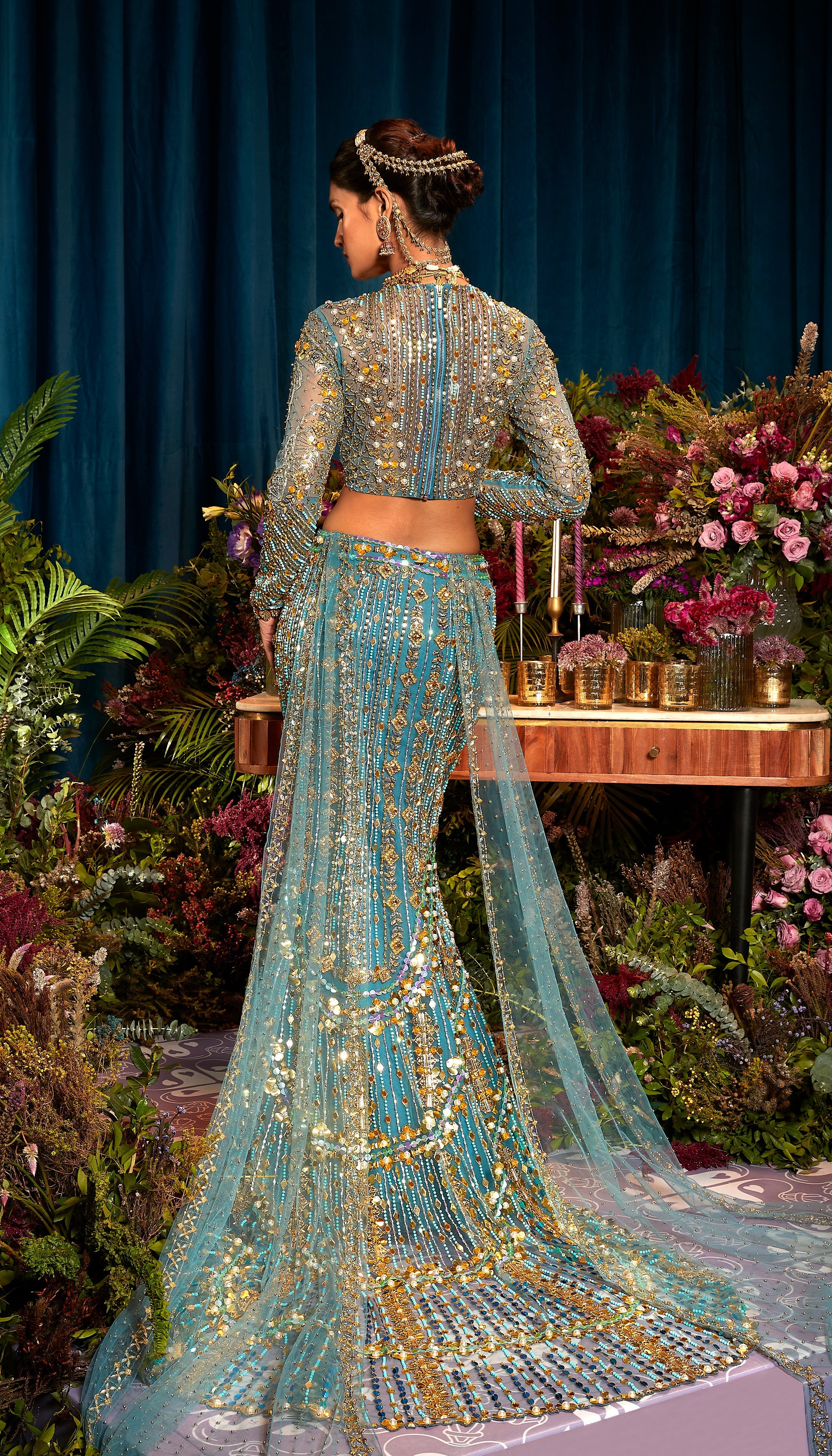 Sophie - Blue Mermaid Lehenga Set