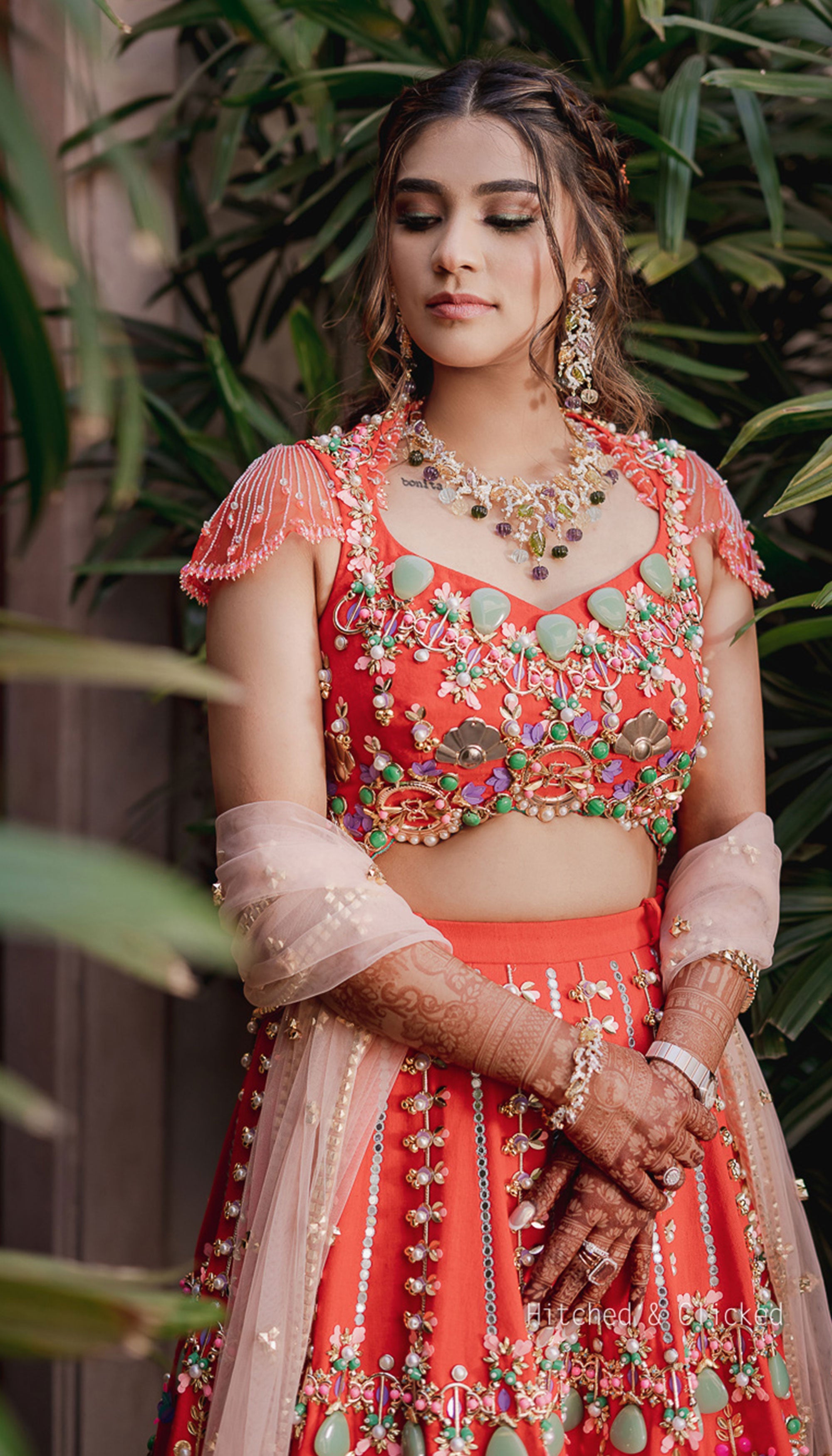 Fiercely Frenzy : Red Full Lehenga Set