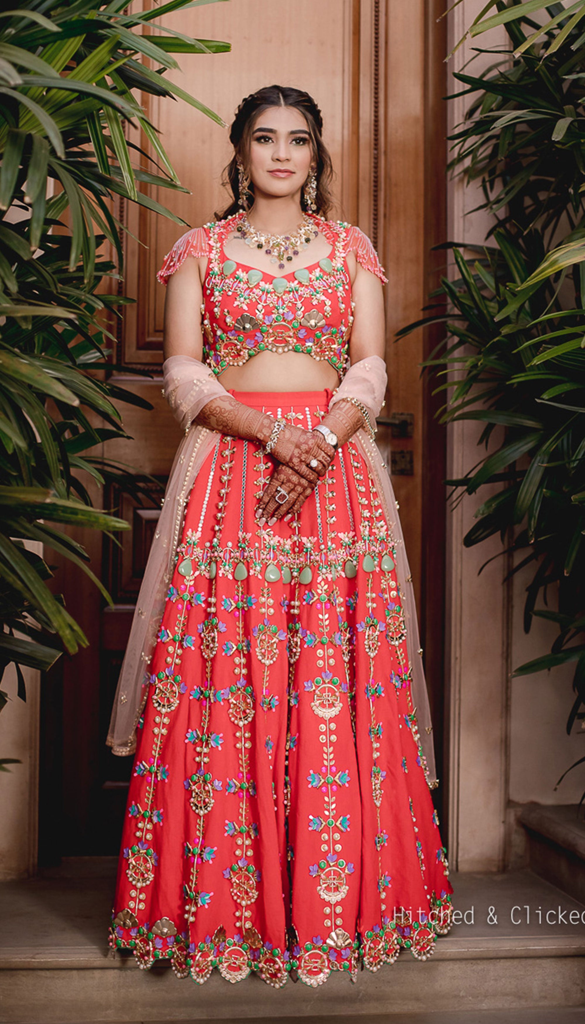 Fiercely Frenzy : Red Full Lehenga Set