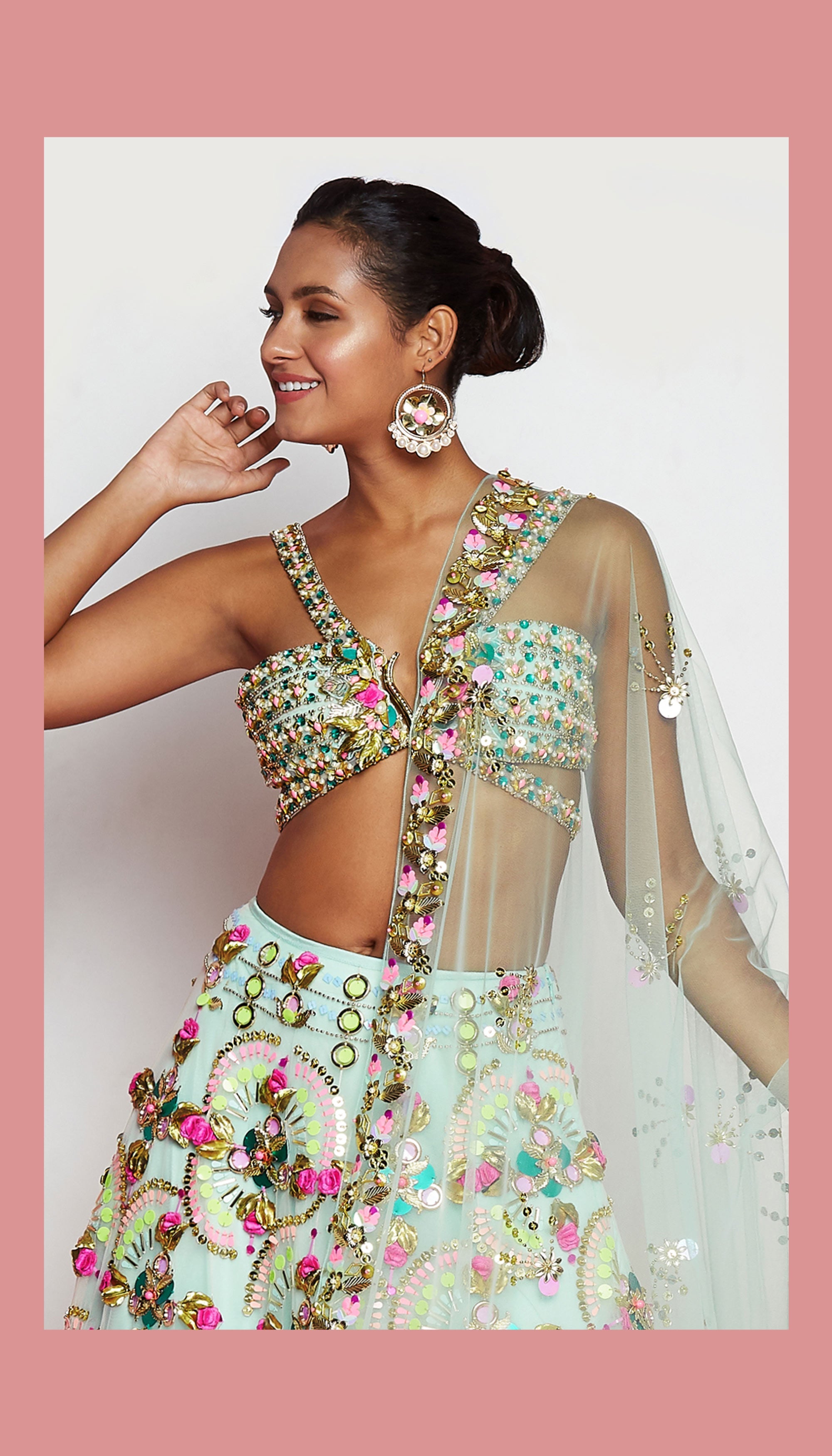 Rebel - Mint Green Embellished Lehenga Set