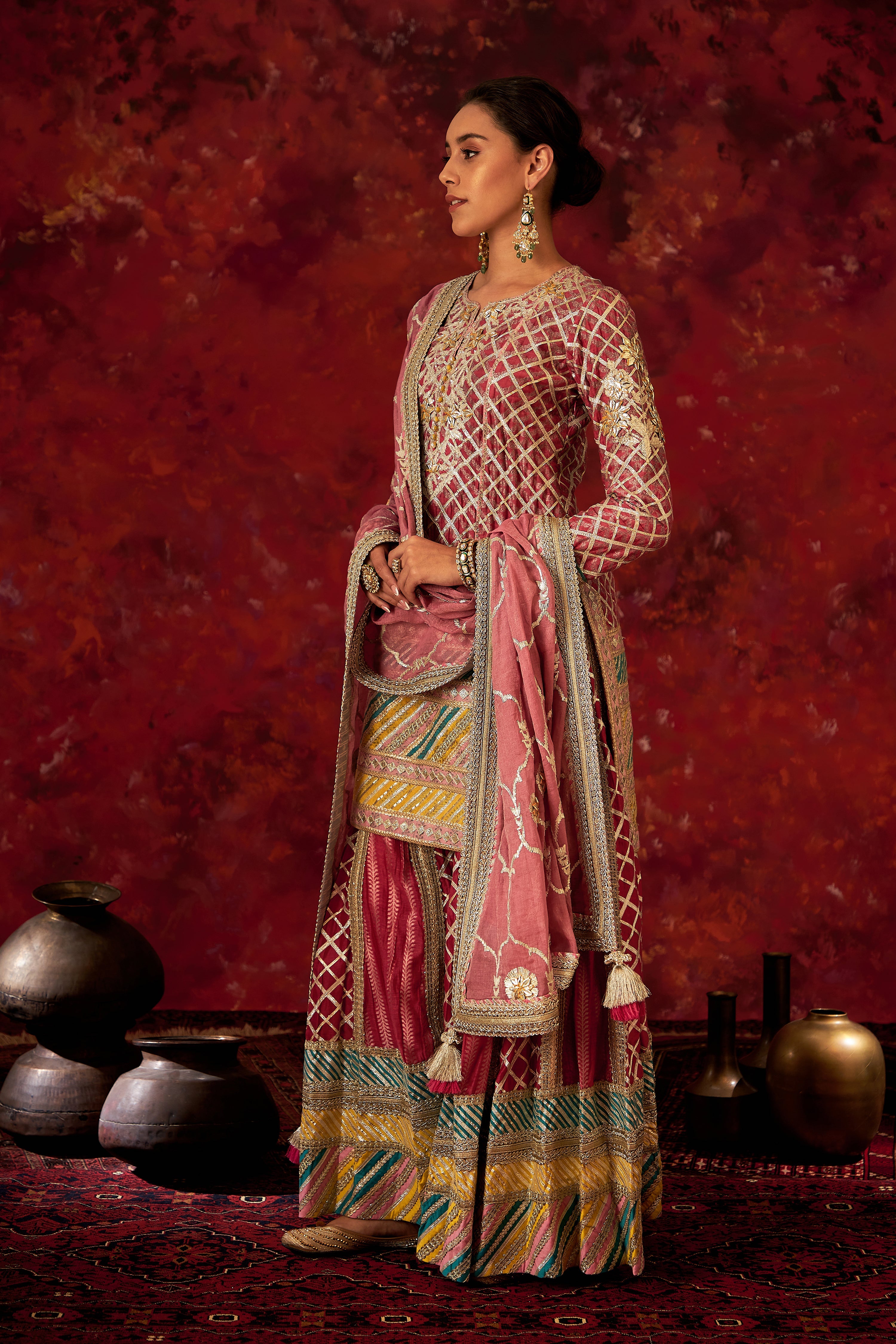 Leheriya Short Kurta & Sharara