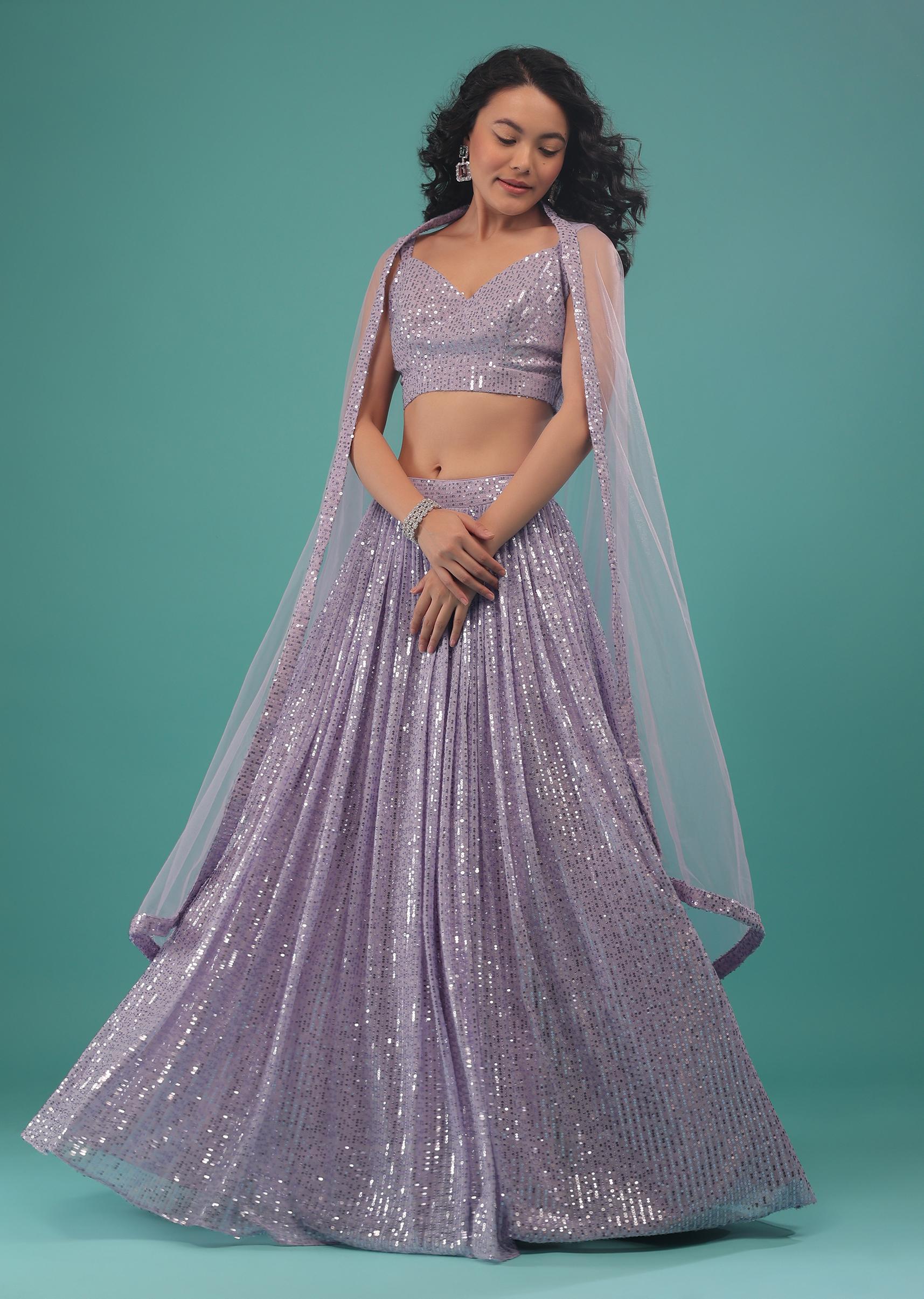 Kalki Fashion,SG141129,Thistle Purple Lehenga Set In Sequins