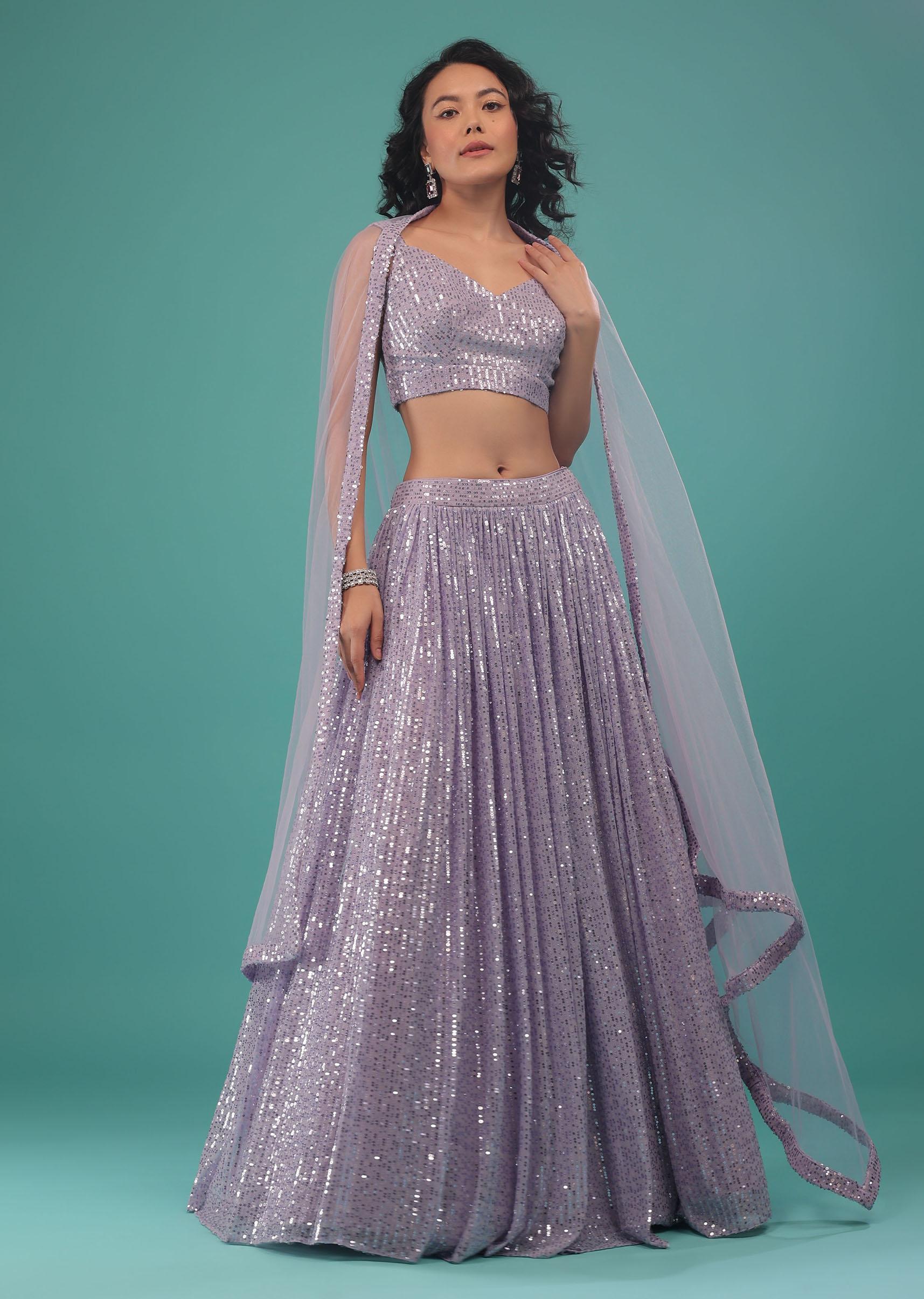 Kalki Fashion,SG141129,Thistle Purple Lehenga Set In Sequins