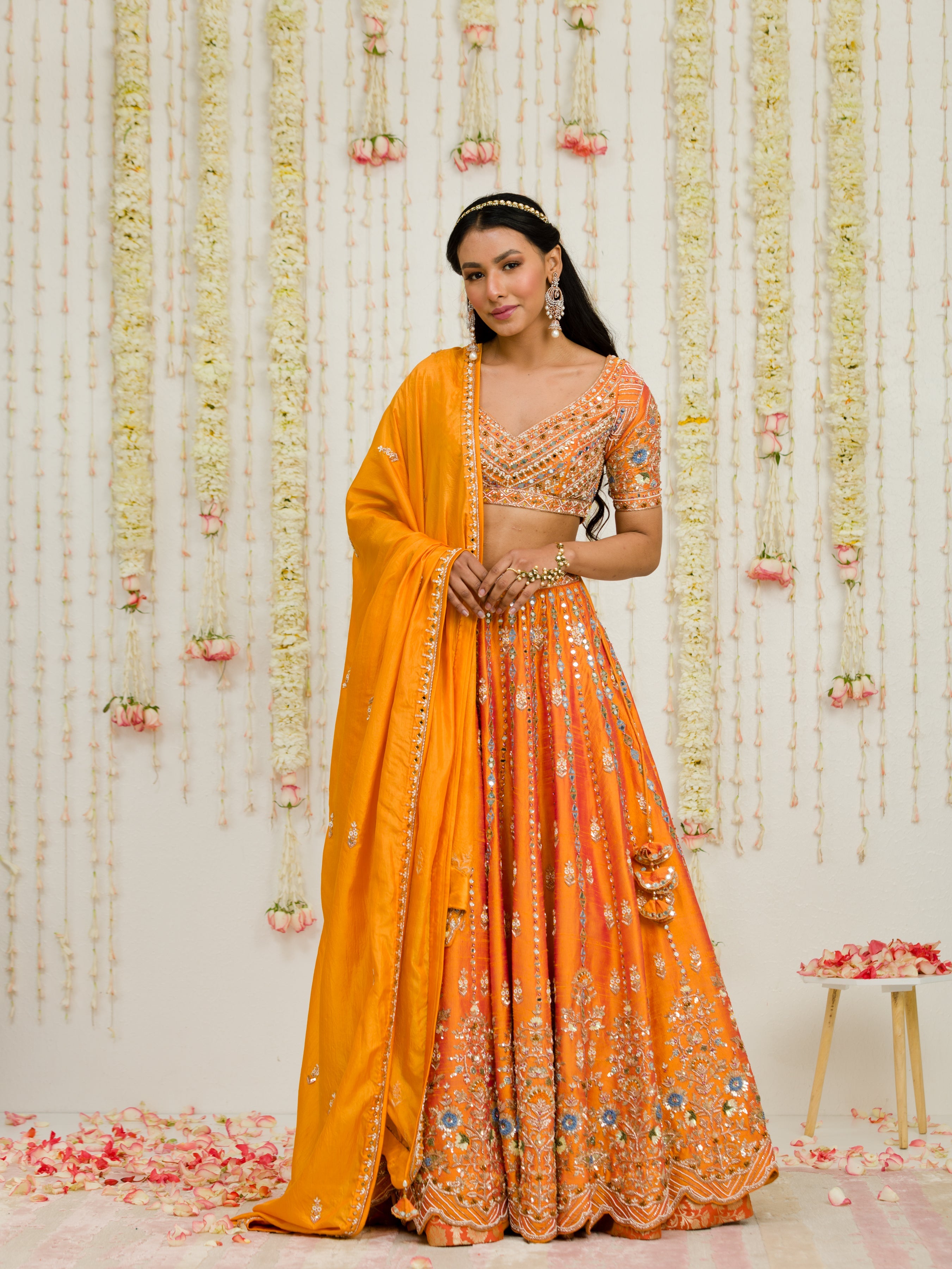 Rust Orange Lehenga Set