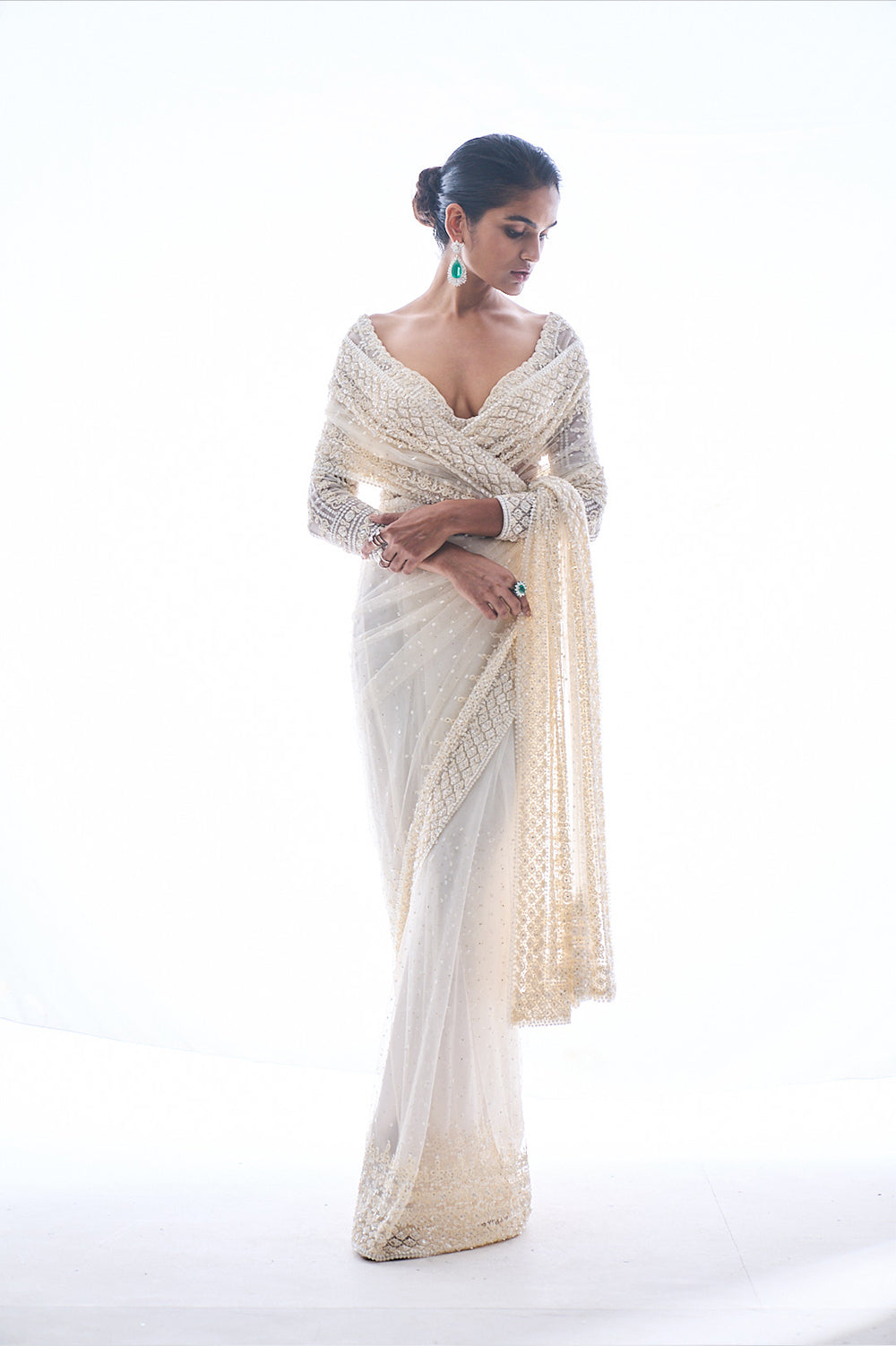 Rakul Preet Singh In Ivory Sequin Saree