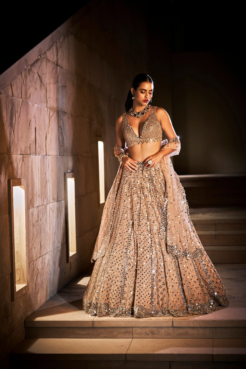 Caramel Mirror Lehenga Set