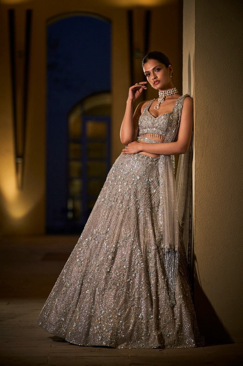 Silver Lehenga Set