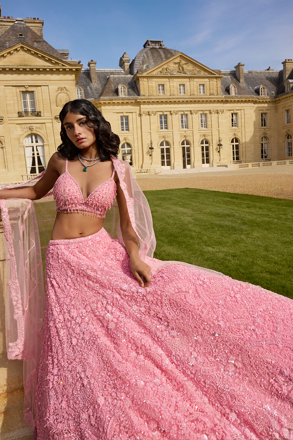 Pink Sequin Lehnega Set