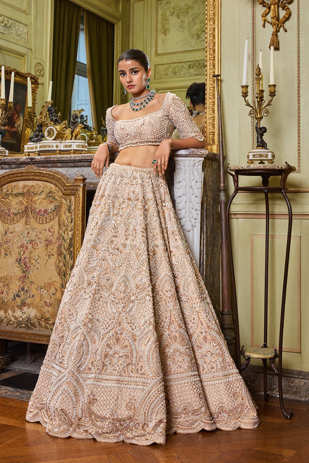 Wheat Pearl Lehenga Set