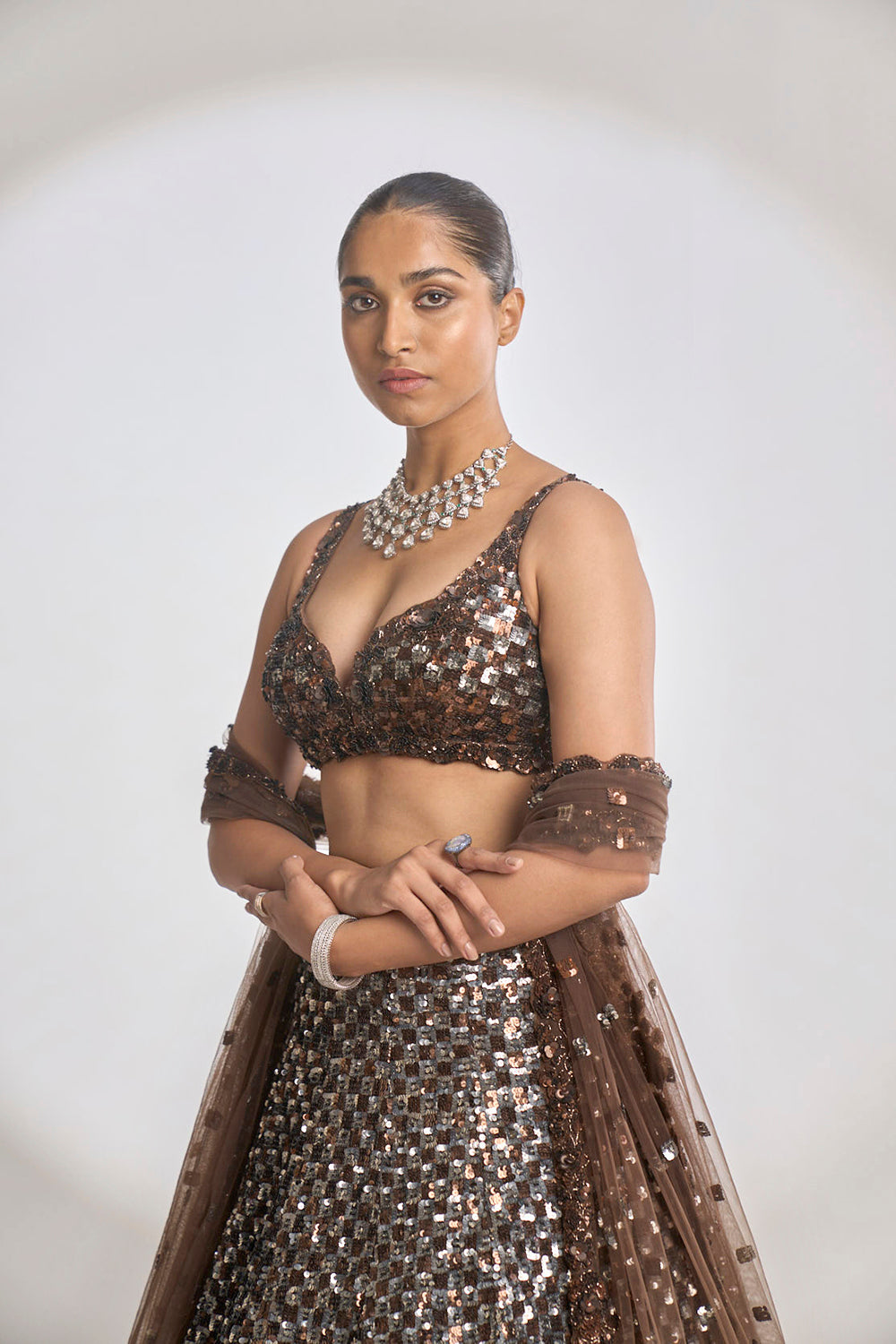 Chocolate Brown Lehenga Set