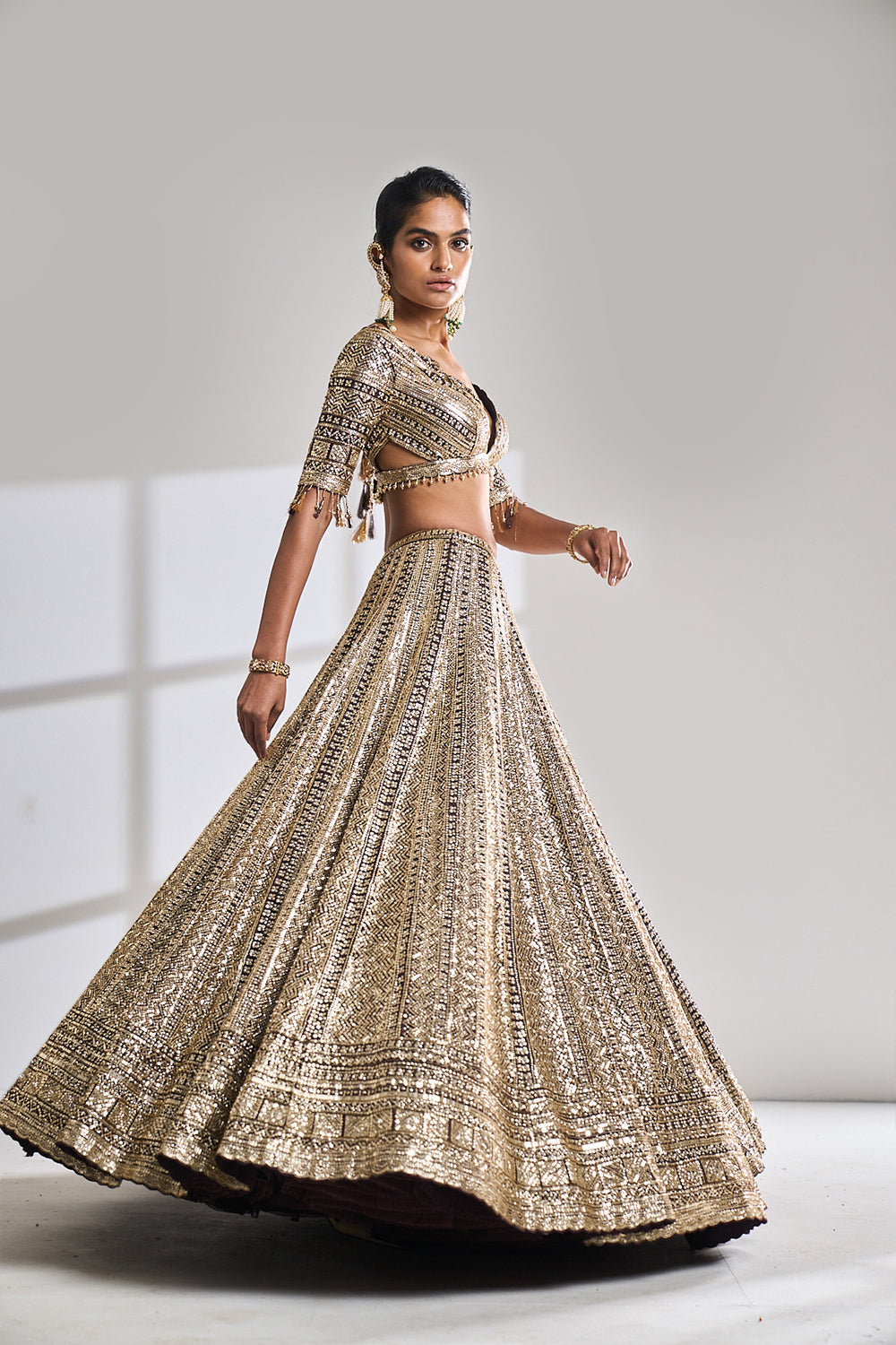 Deep Wine Sequin Lehenga Set