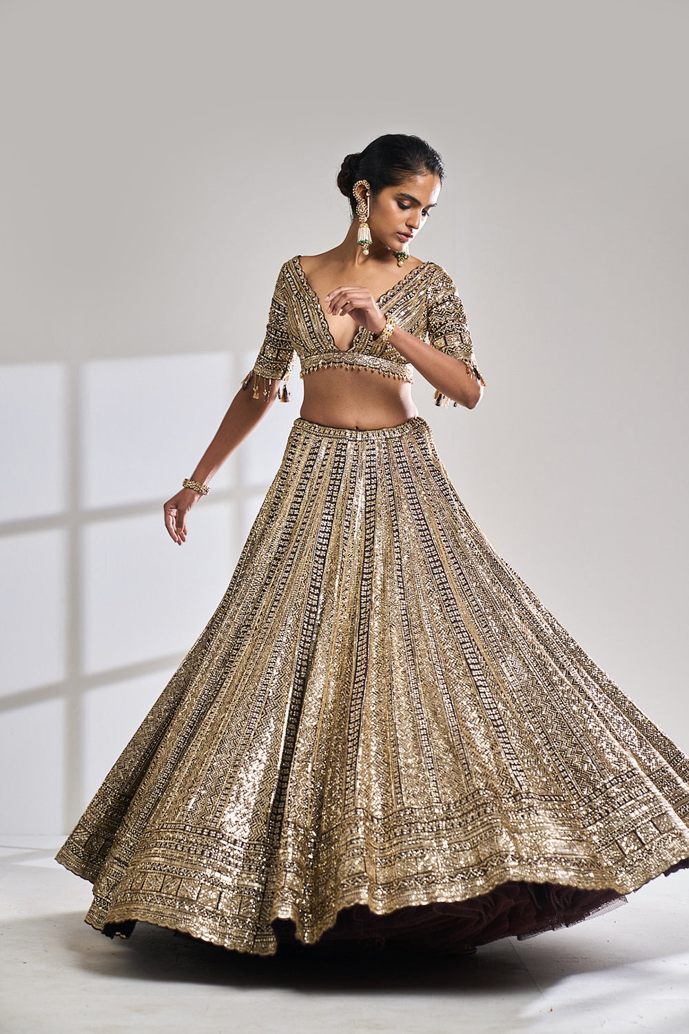 Deep Wine Sequin Lehenga Set