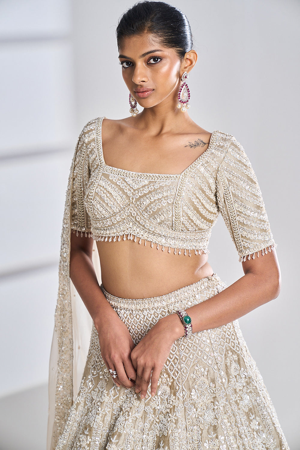 Nude Pearl Lehenga Set