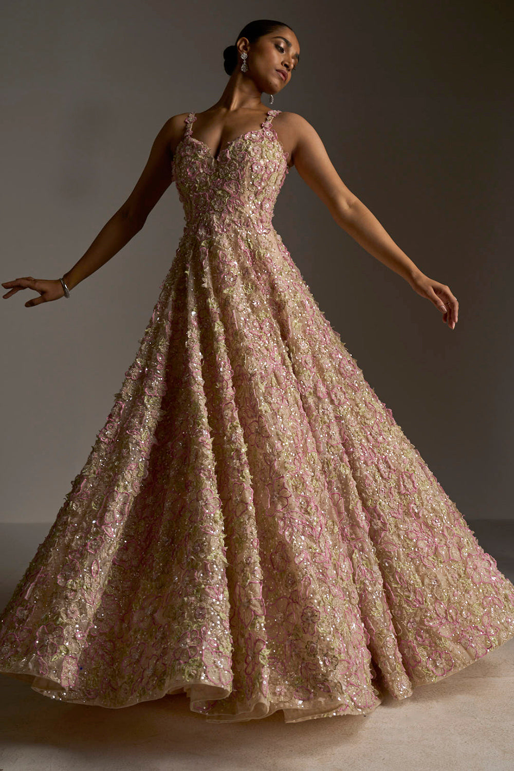 Peach Three-Dimensional Gown