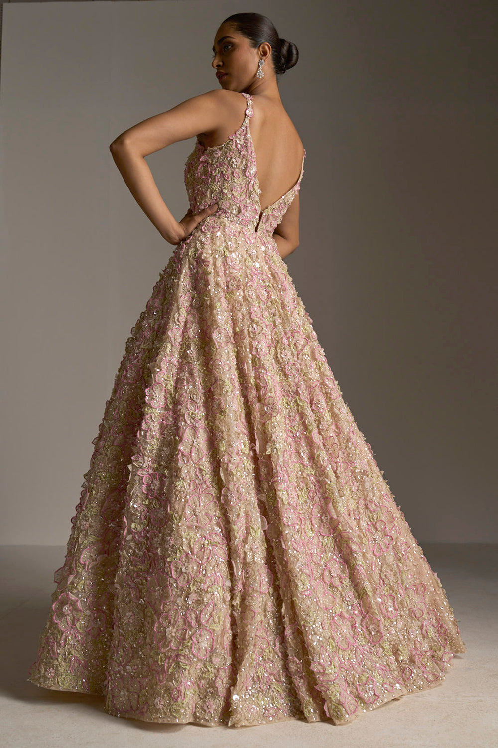 Peach Three-Dimensional Gown