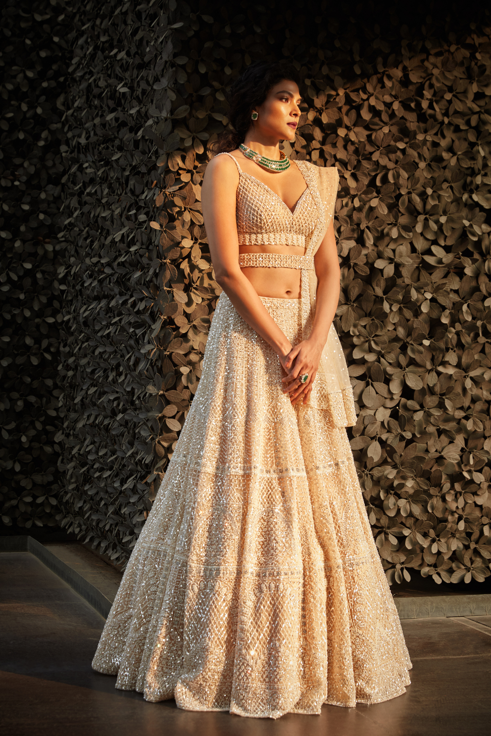 Champagne Pearl Lehenga Set