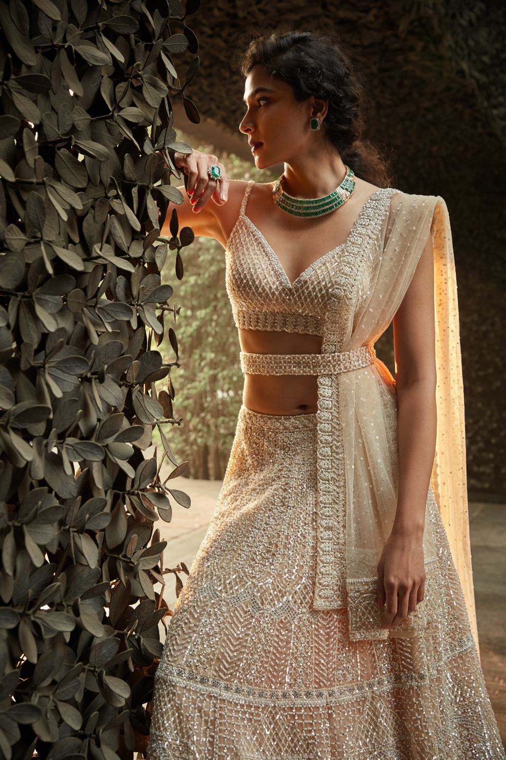 Champagne Pearl Lehenga Set