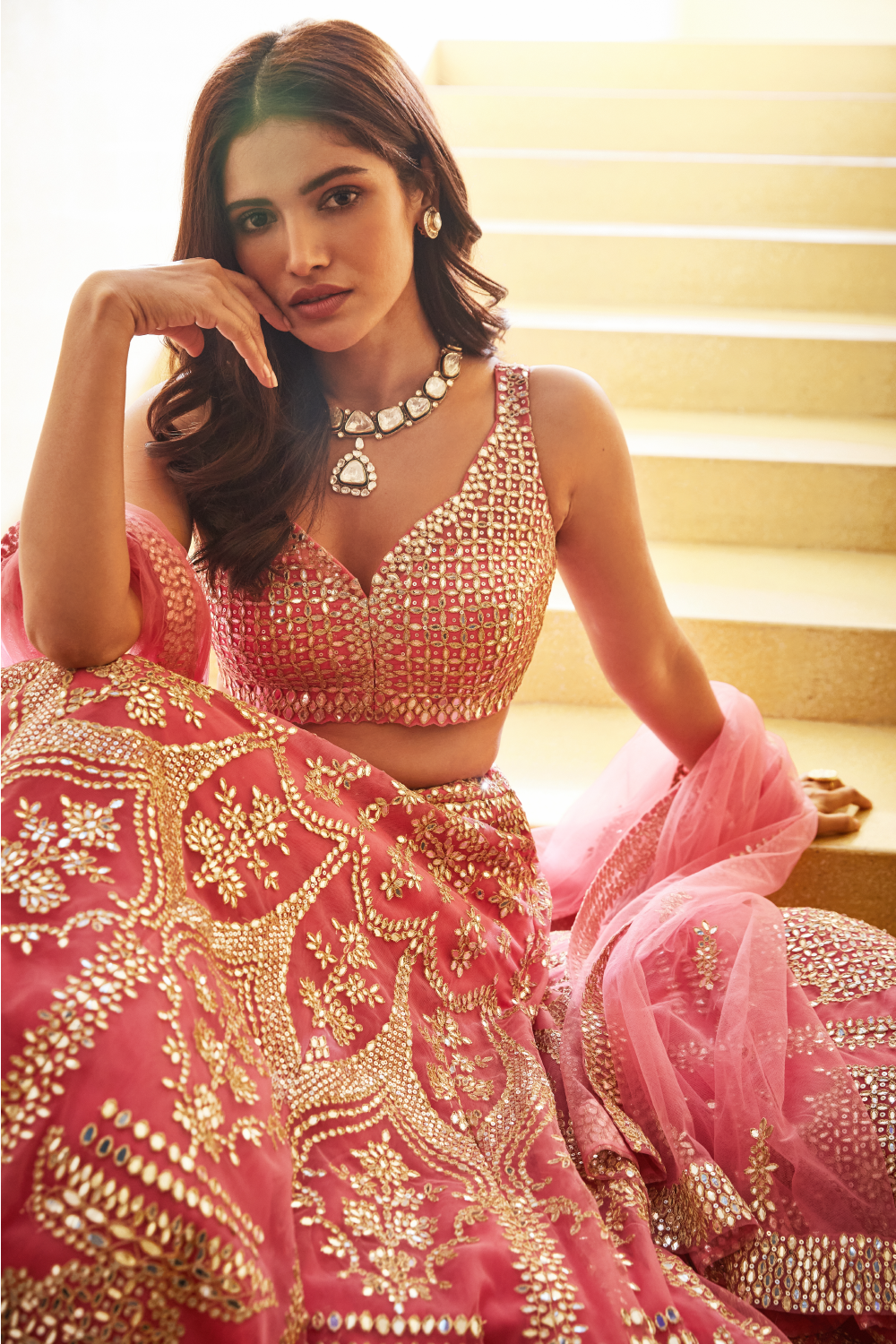 Pink Gota Patti Lehenga Set