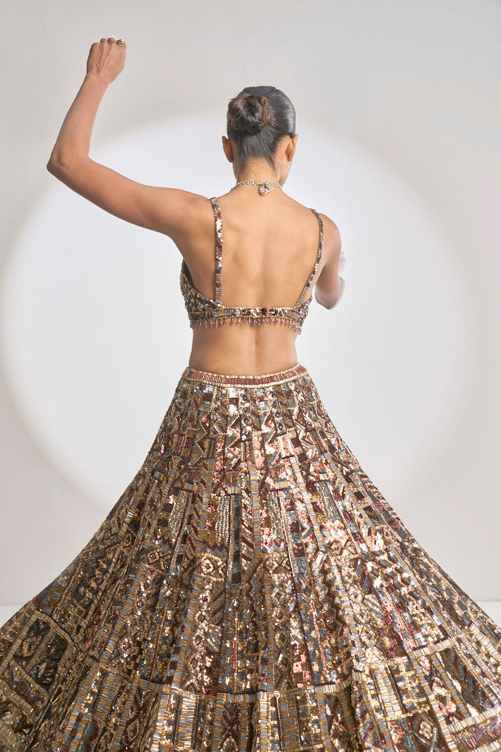 Metallic Sequin Lehenga Set