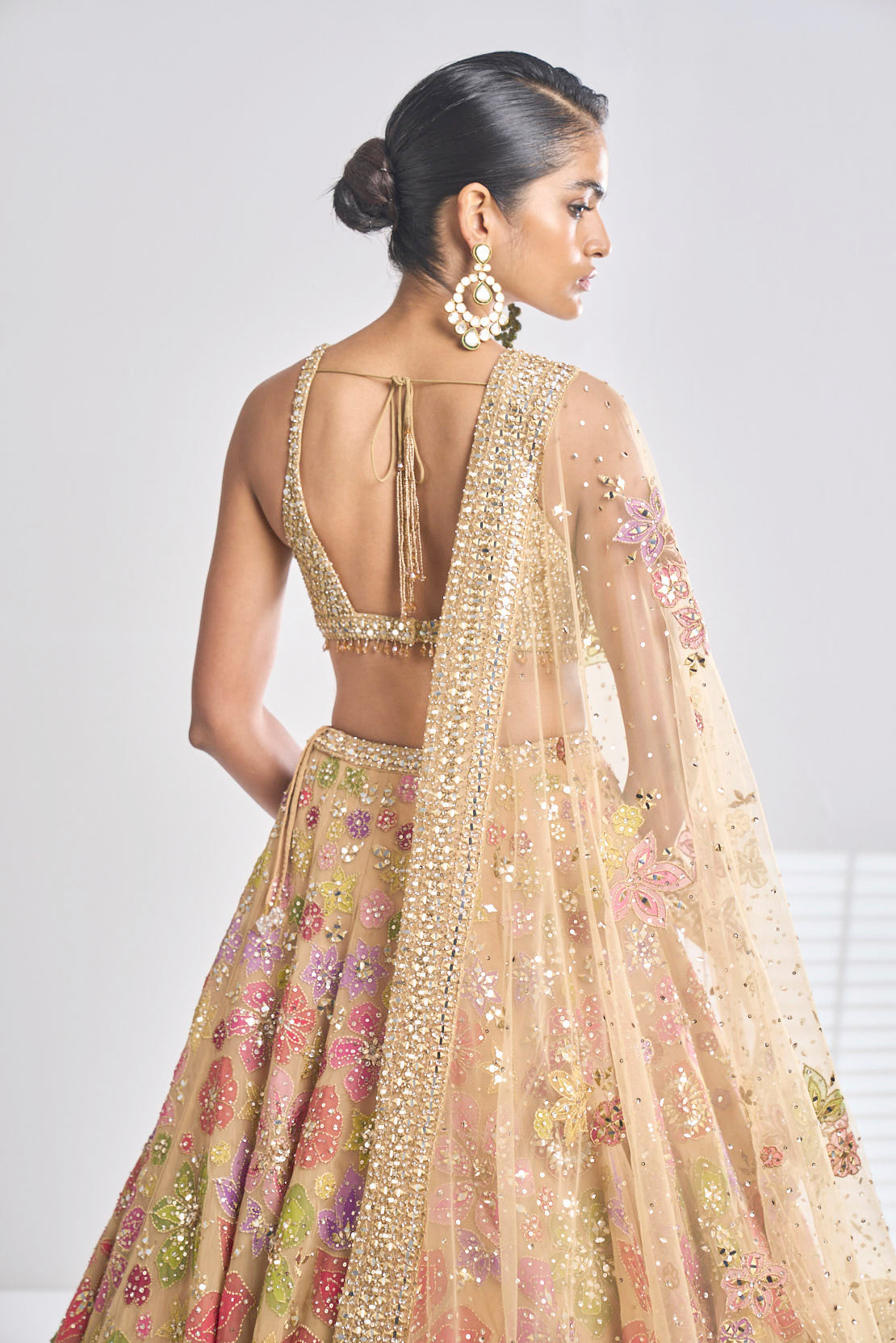 Multi-Coloured Gold Lehenga Set