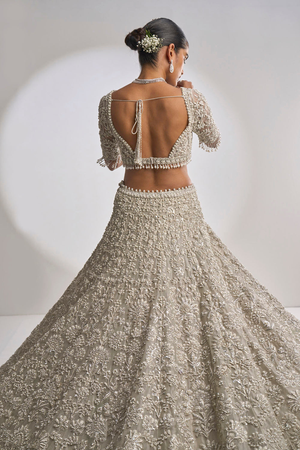 Silver Zardozi Lehenga Set