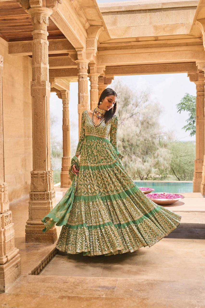 Sea Green Anarkali Set